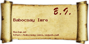 Babocsay Imre névjegykártya