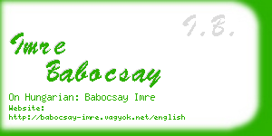 imre babocsay business card